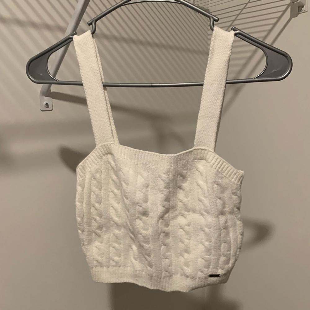 NWOT Hollister White Cable Knit Tank Top